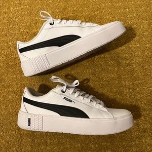 Puma white black platform sneakers